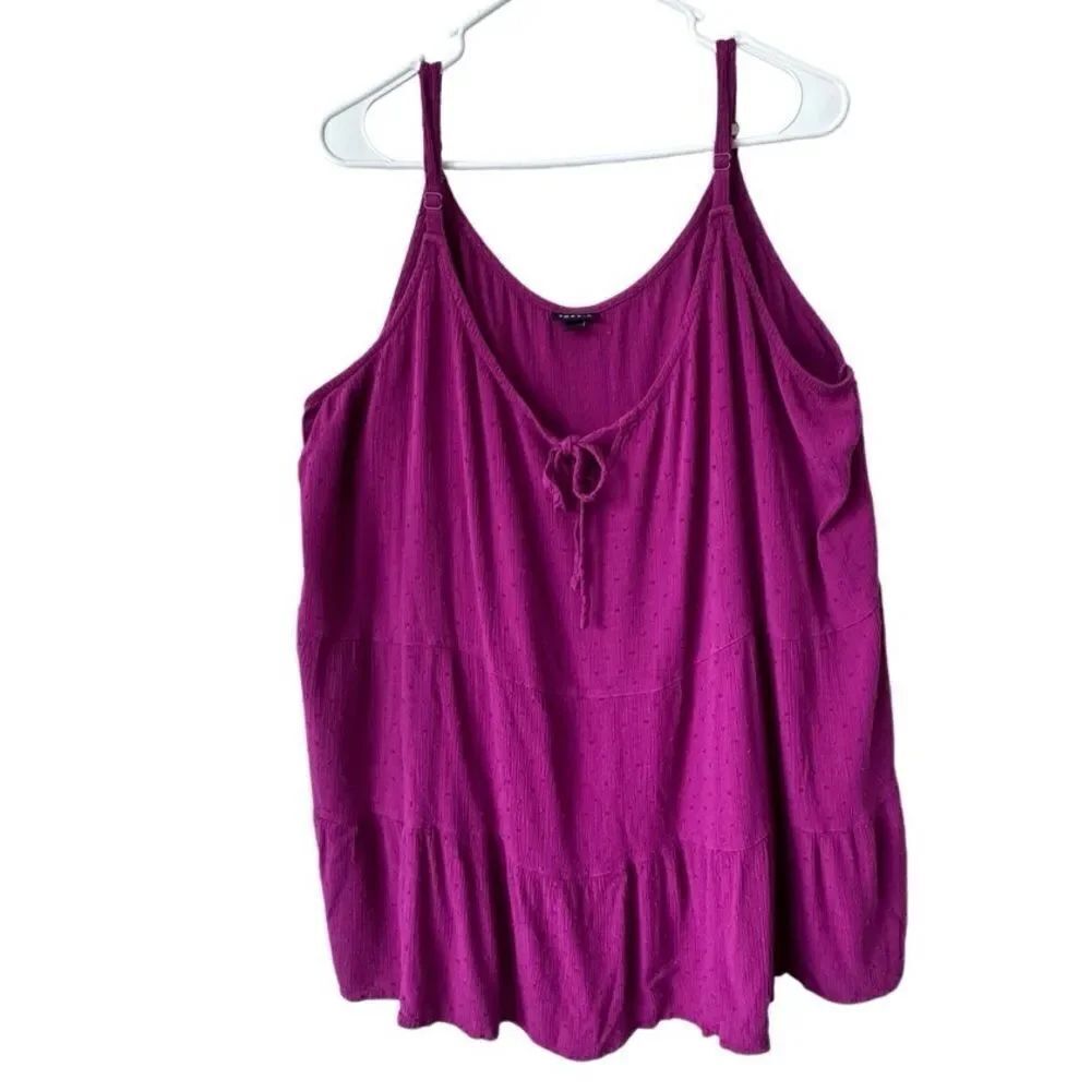 Torrid Tank Top Women’s Pink Tiered Adjustable Straps Size 6X